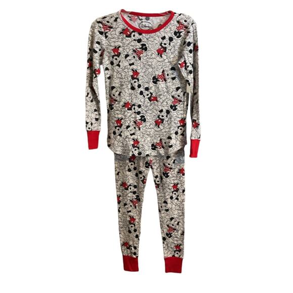 Disney Mickey Minnie Pajama Women’s XS Long Sleeve Thermal Set Top Bottoms - Picture 4 of 4
